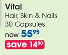 Vital Hair, Skin & Nails 30 Capsules-Per Pack