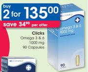 Clicks Omega 3 & 6 1000mg-2x90 Capsules