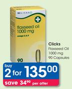 Clicks Flaxseed Oil 1000mg-2x90 Capsules