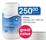 Clicks Omega 3 & 6 1000mg-300 Capsules