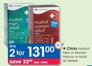 Clicks Multivit Men Or Women Mature Or Adult-2x60 Tablets
