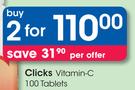 Clicks Vitamin-C-2x100 Tablets