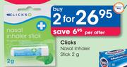 Clicks Nasal Inhaler Stick-2x2g