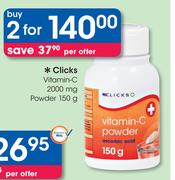 Clicks Vitamin-C 2000mg Powder-2x150g