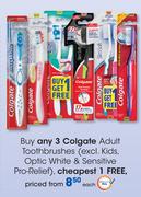 Colgate Adult Toothbrushes (Excl. Kids, Optic White & Sensitive Pro-Relief)-Each