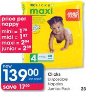 Clicks Disposable Nappies Mini-Per Nappy