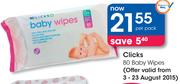 Clicks 80 Baby Wipes-Per Pack
