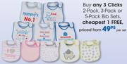 Clicks 2 Pack, 3 Pack Or 5 Pack Bib Sets-Per Set