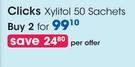 Clicks Xylitol 50 Sachets-2's