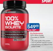 GNC Pro Performance 100% Whey Isolate Chocolate Or Vanilla-909g