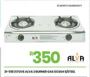 Alva 2 Burner Gas S/Steel Stove GCS04 21-518