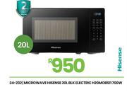 Hisense 20L Blk Electric 700W Microwave H20MOBS11 24-232
