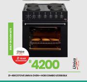 Univa Oven + Hob Blk Combo U336B 21-480