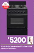Univa 4 Burner Compact Full Gas Blk Stove 60X60 UG016BI 21-550