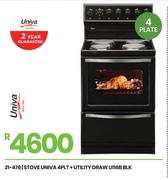 Univa 4 PLT + Utility Draw Blk Stove U116B 21-476