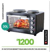Bennett Read 30L 2 PLT Blk Mini Oven Stove KEC402 21-547