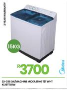 Midea 15Kg T/T Wht W/Machine KL15TTG1W 22-336