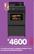 Defy 4 Burner Compact Full Gas Blk Stove 50X60 DGS568/DGS168 21-549