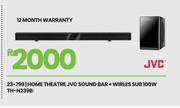 JVC Sound Bar + Wireless Sub 100W Home Theatre TH-N239B 23-799