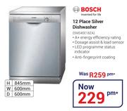 Bosch 12 Place Silver Dishwasher SMS40E18ZA
