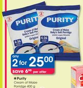 Purity Cream Of Maize Porridge-2x400g