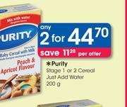 Purity Stage 1 Or 2 Cereal Just Add Water-2x200g