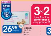 Clicks 150 Baby Nappy Sacks-Per Pack