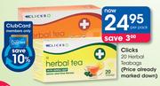 Clicks 20 Herbal Teabags-Per Pack