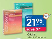 Clicks 3-Pack Condoms-Per Pack
