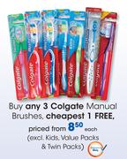 Colgate Manual Brushes (Excl.Kids, Value Packs & Twin Packs)-Each