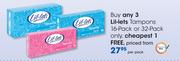 Lil-Lets Tampons 16-Pack or 32-Pack Only-Per Pack