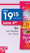 Bic Twin Blades-5+1 Pack-Per Pack