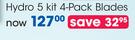 Schick Hydro 5 Kit 4-Pack Blades-Per Pack