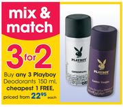 Playboy Deodorants-150ml Each