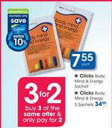 Clicks Body, Mind & Energy Sachet