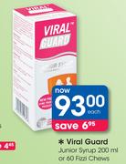 Viral Guard Junior Syrup-200ml Or 60 Fizzi Chews