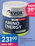 Evox Amino Energy Pre-Workout-300g