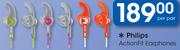 Philips ActionFit Earphones-Per Pair
