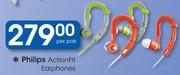 Philips ActionFit Earphones-Per Pair