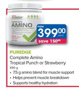 GNC Puredge Complete Amino Tropical Punch or Strawberry-490gm
