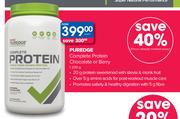 GNC Puredge Complete Protein Chocolate or Berry-1200gm