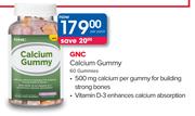 GNC Calcium Gummy-60 Gummies Per Pack