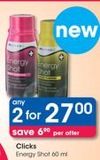 Clicks Energy Shot-2 x 60ml