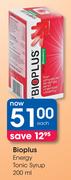 Bioplus Energy Tonic Syrup-200ml