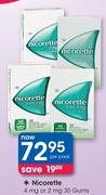 Nicorette 4mg Or 2mg 30 Gums-Per Pack
