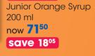 ViralChoice Junior Orange Syrup-200ml