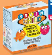 Brain Child Value Pack: Fruity Fish Oil 60 Burstlets + Multivit Chews 60 Tablets-Per Pack