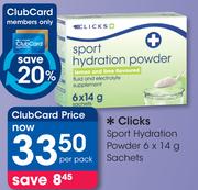 Clicks Sport Hydration Powder Sachets-6 x 14g Per Pack