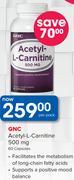GNC Acetyl-L-Carnitine 500mg 60 Capsules-Per Pack