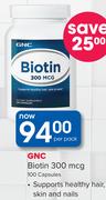 GNC Biotin 300mcg 100 Capsules-Per Pack
